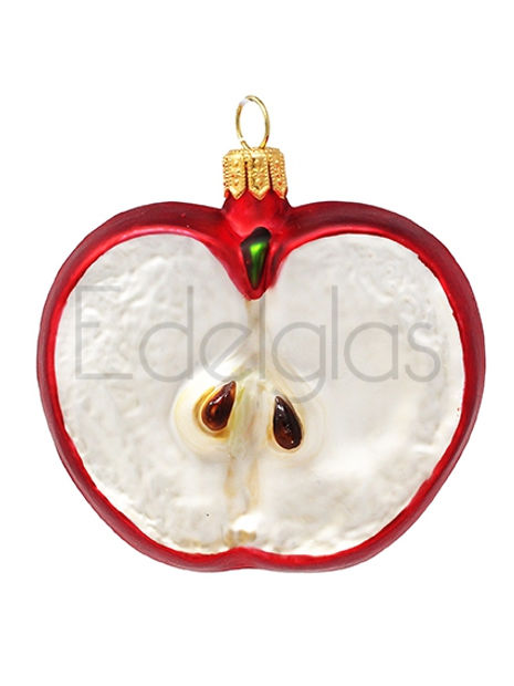 European Glass Christmas ornament of a Apple Slice (L)