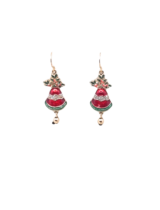 European Glass Christmas ornament of a Bells With Dangle Bells | Earrings