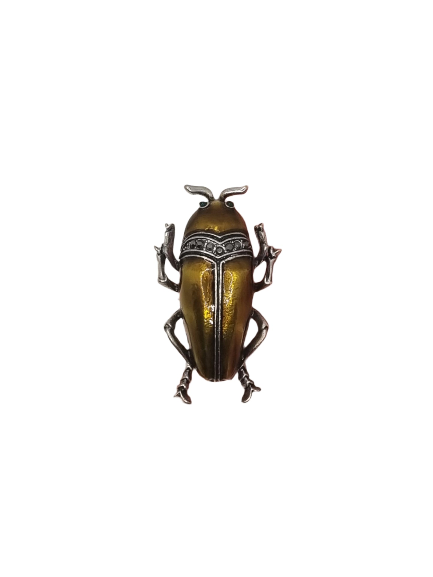 European Glass Christmas ornament of a Golden Beetle | Brooch III