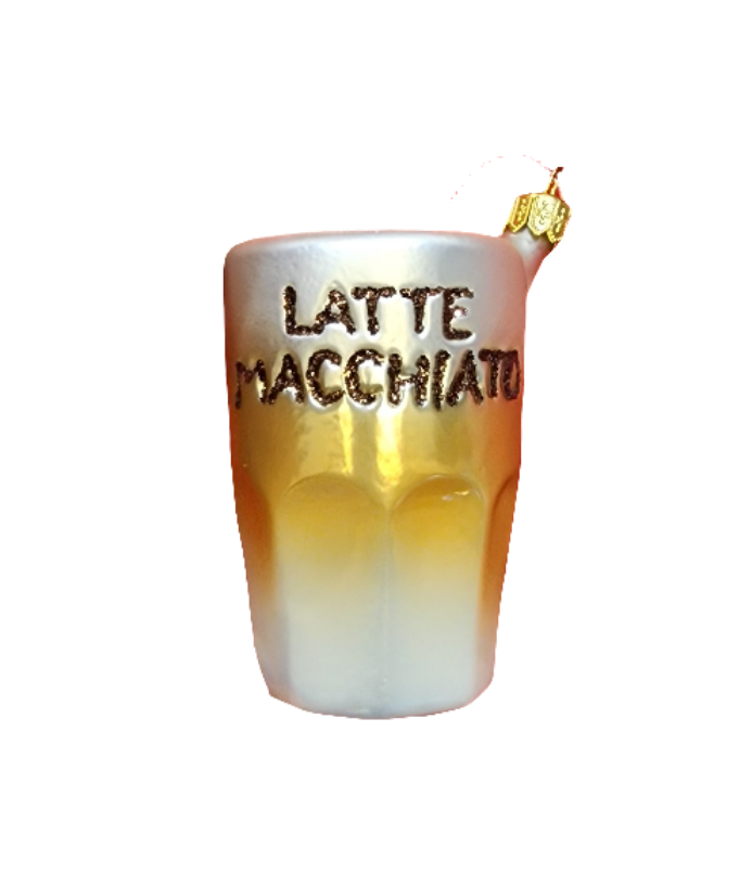European Glass Christmas ornament of a Coffee | Latte Macchiato (O)