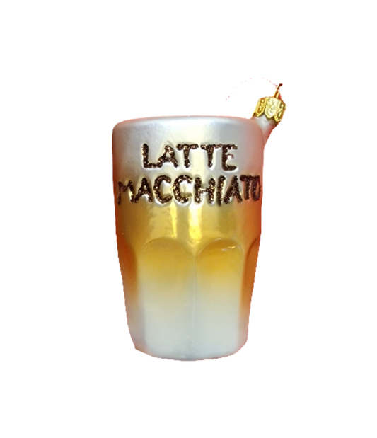 European Glass Christmas ornament of a Coffee | Latte Macchiato (O)
