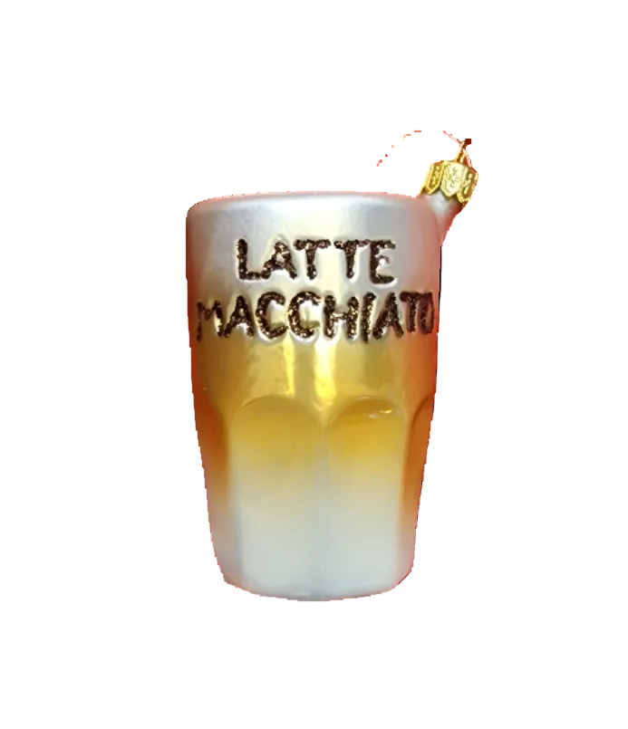 European Glass Christmas ornament of a Coffee | Latte Macchiato (O)