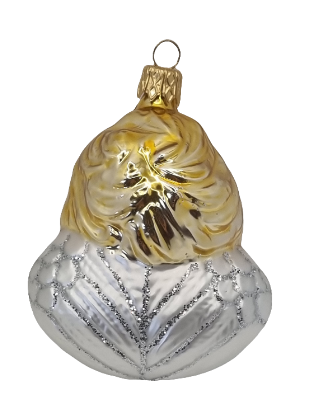 European Glass Christmas ornament of a Angel Head Bust (E)