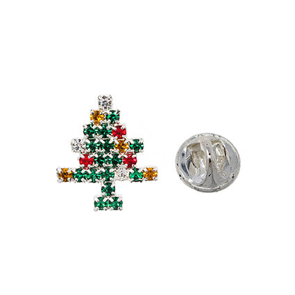 European Glass Christmas ornament of a Crystal Tree with Diamond Top | Pins