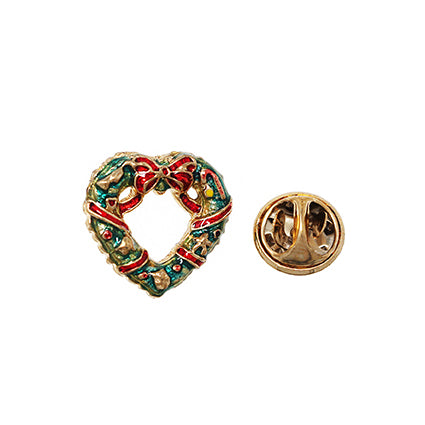 European Glass Christmas ornament of a Heart Wreath | Pins
