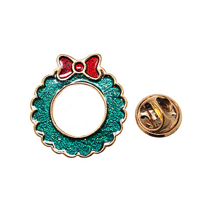 European Glass Christmas ornament of a Solid Wreath | Pins