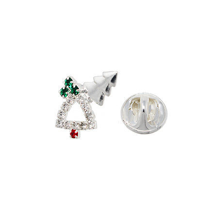 European Glass Christmas ornament of a Crystal Tree with Silver Top | Pins