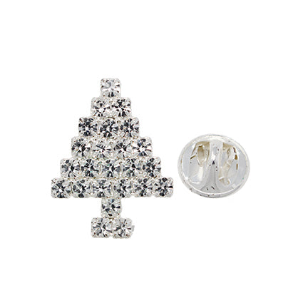 European Glass Christmas ornament of a Silver Crystal Tree | Pins
