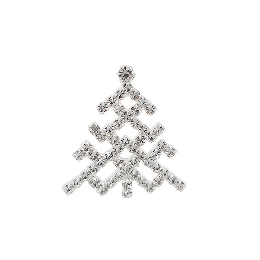 European Glass Christmas ornament of a Crystal Christmas Tree with Open Branches 3cm | Brooch V