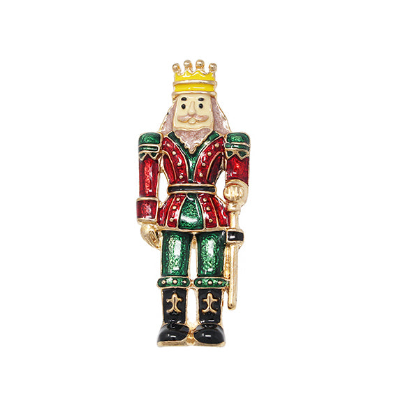 European Glass Christmas ornament of a Nutcracker | Brooch V