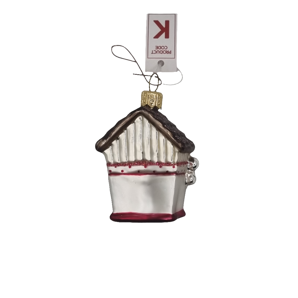 European Glass Christmas ornament of a Birdhouse (K)