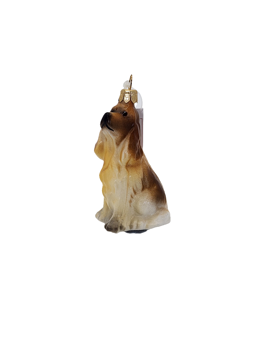 European Glass Christmas ornament of a Dog | Cocker Spaniel Floppy Ears (R)