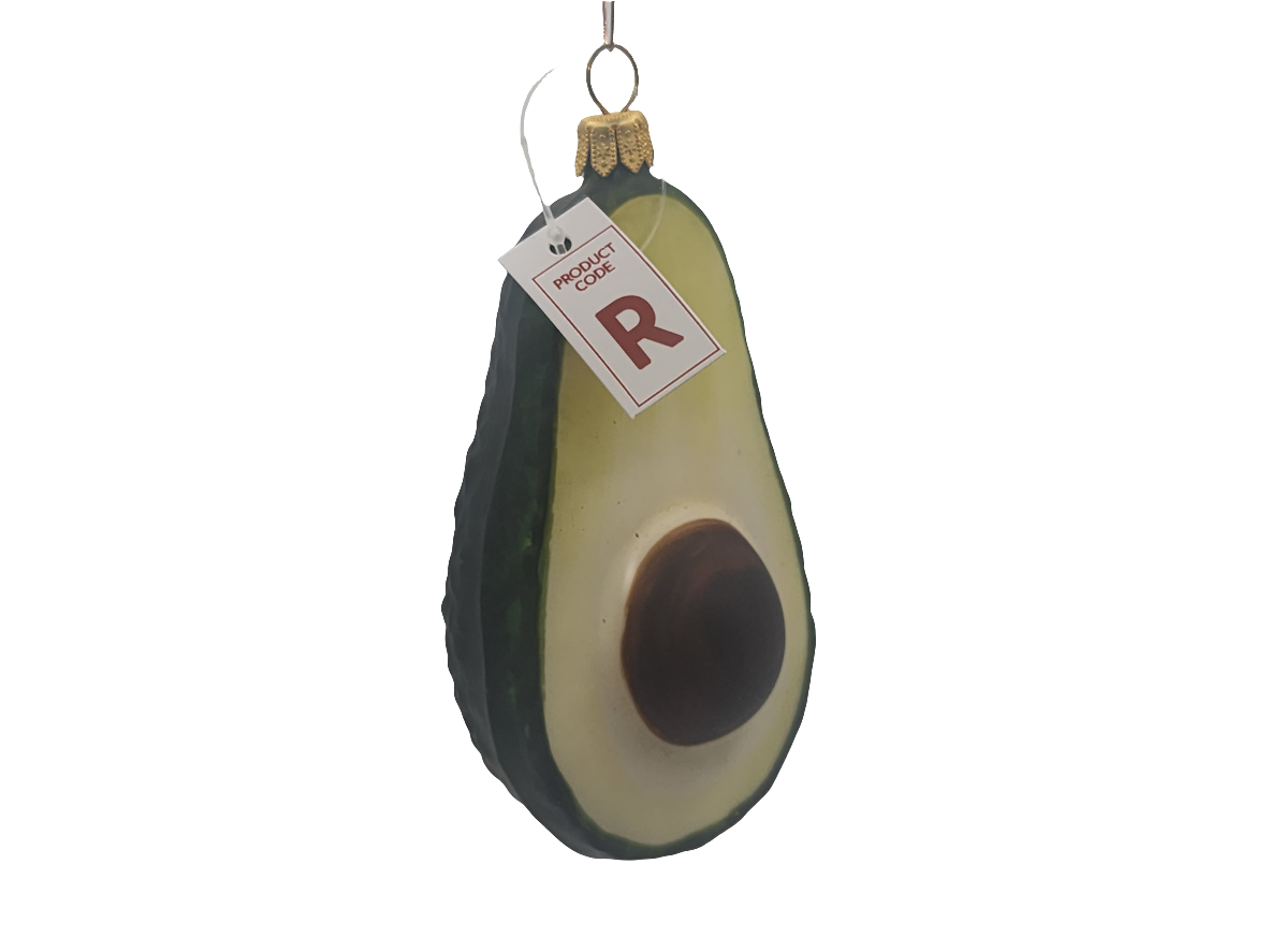 European Glass Christmas ornament of a Avocado (R)