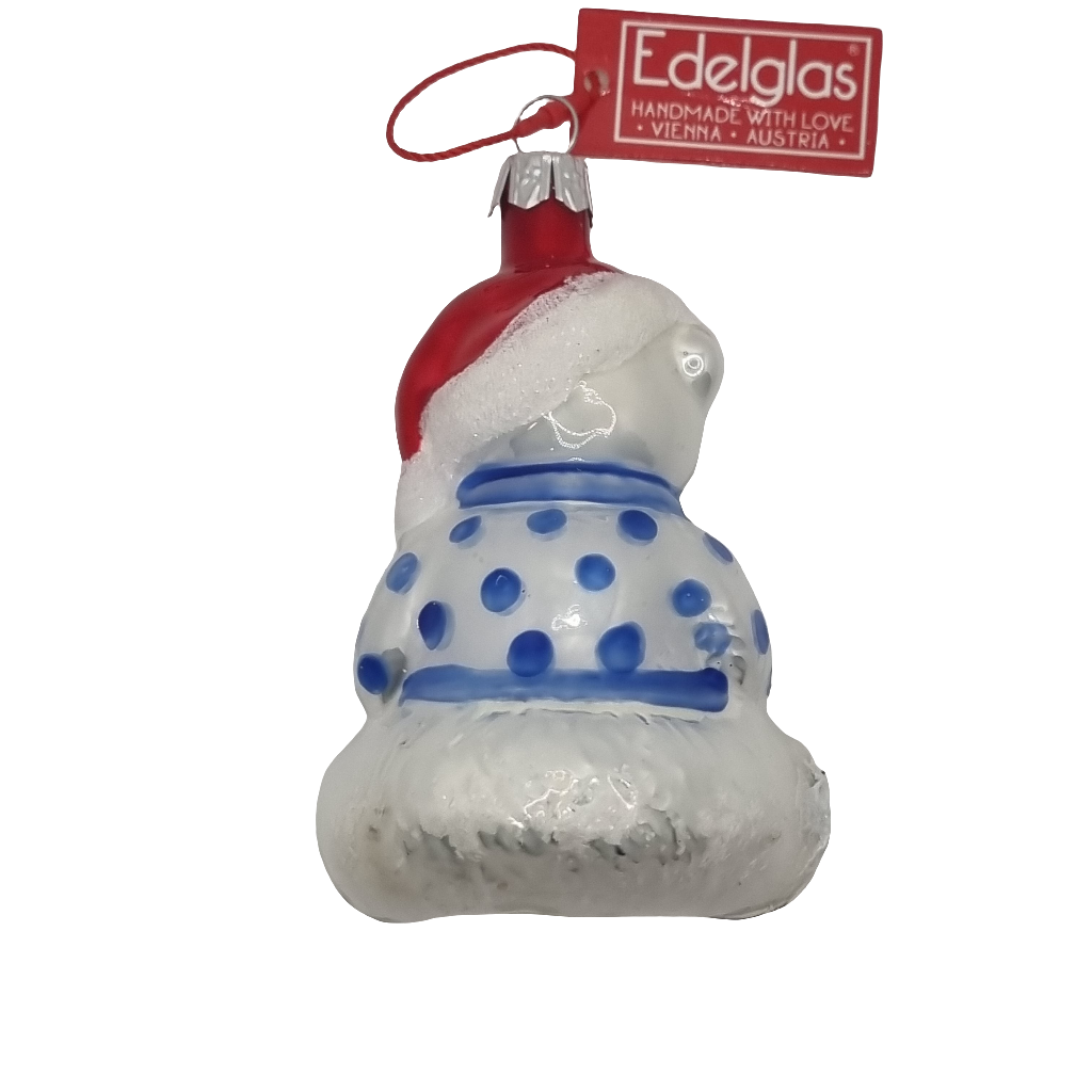 European Glass Christmas ornament of a Bear | with Book (G)