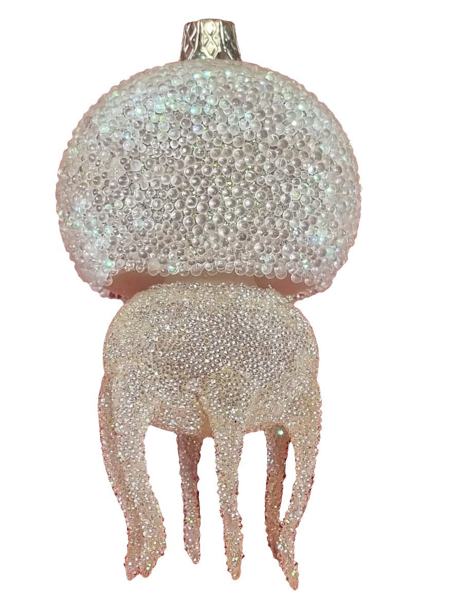 European Glass Christmas ornament of a Jellyfish | All glass (L)