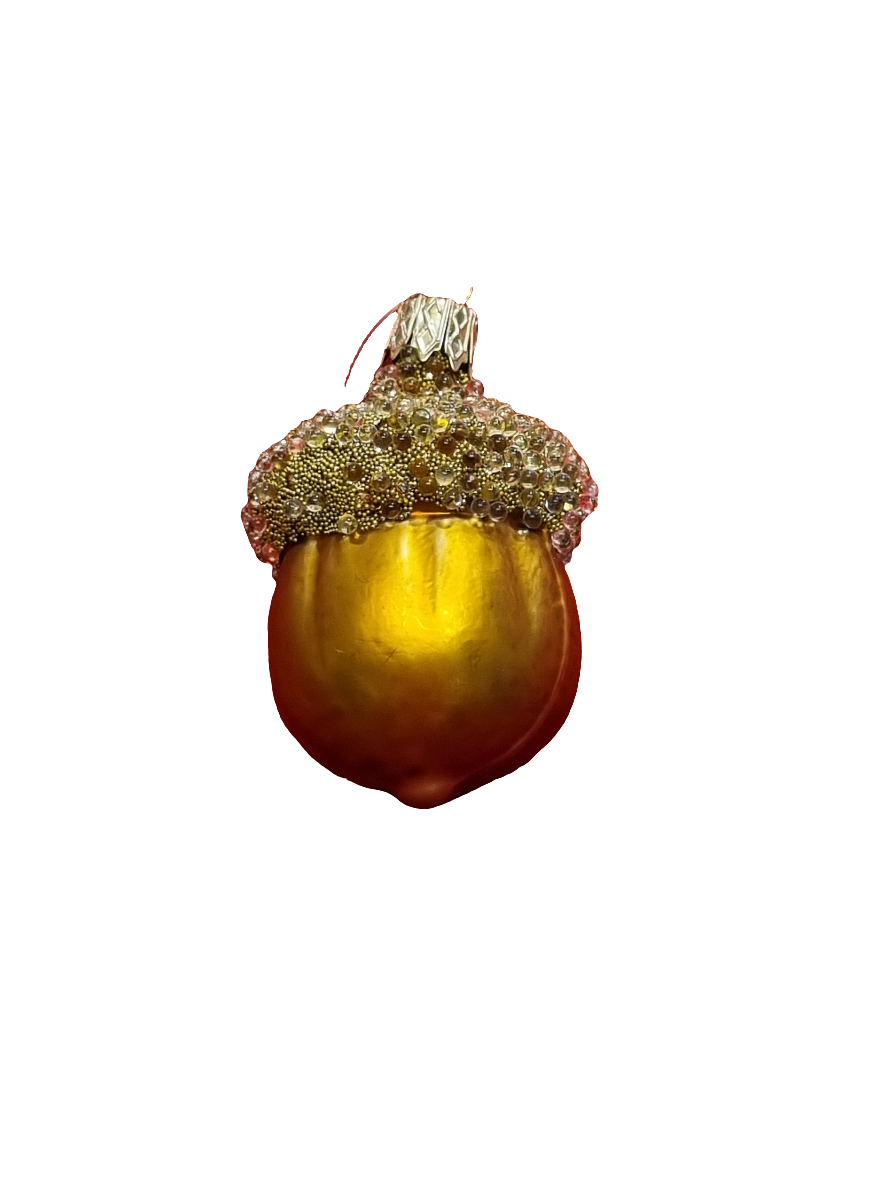 European Glass Christmas ornament of a Acorn Sparkly (G)