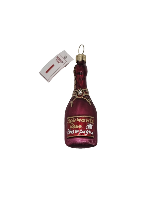 European Glass Christmas ornament of a Champagne small (I)