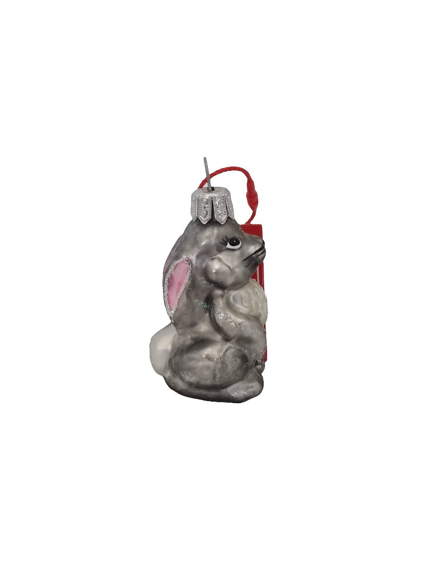 European Glass Christmas ornament of a Rabbit small (I)