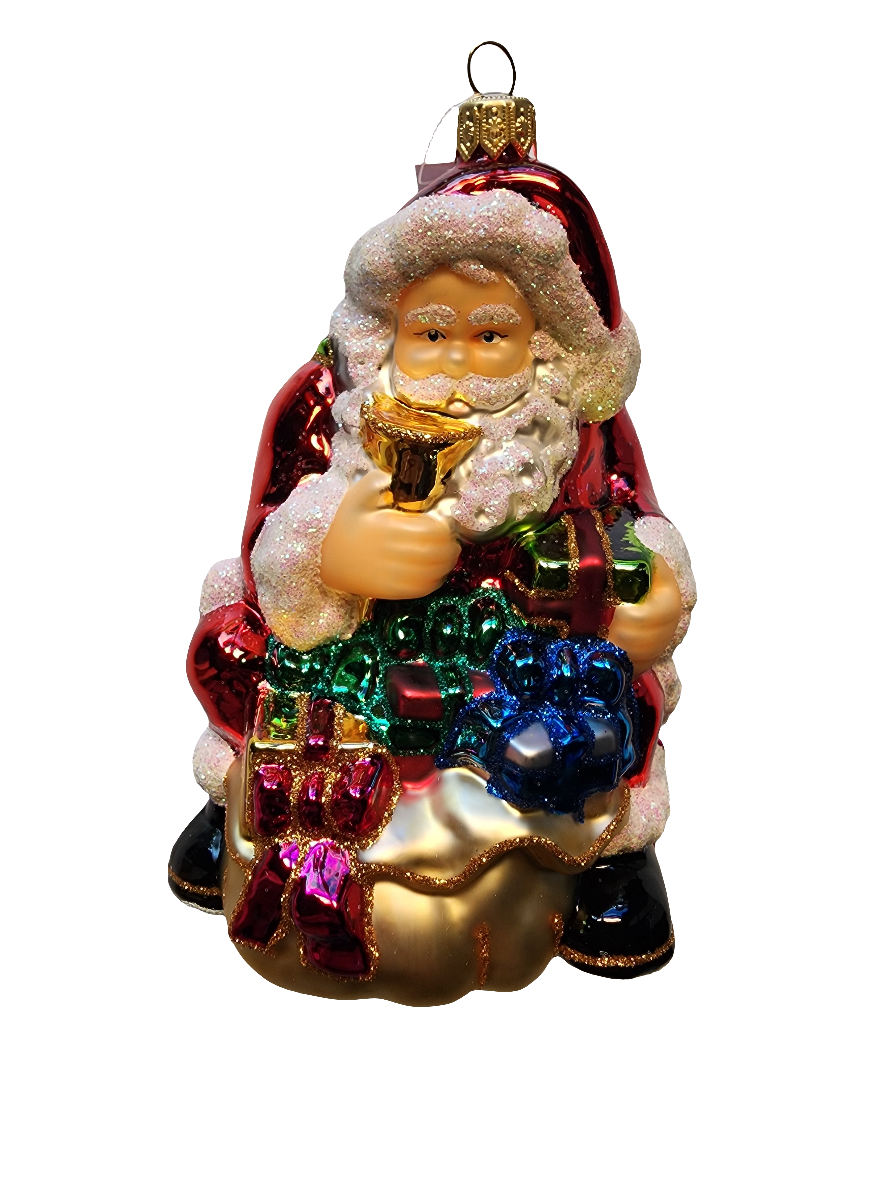 Weihnachtsmann mit Kelch und Geschenken (W)