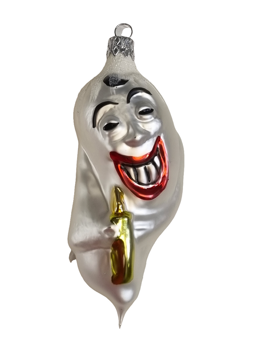 European Glass Christmas ornament of a Christmas Spirit Ghost with Candle (G)