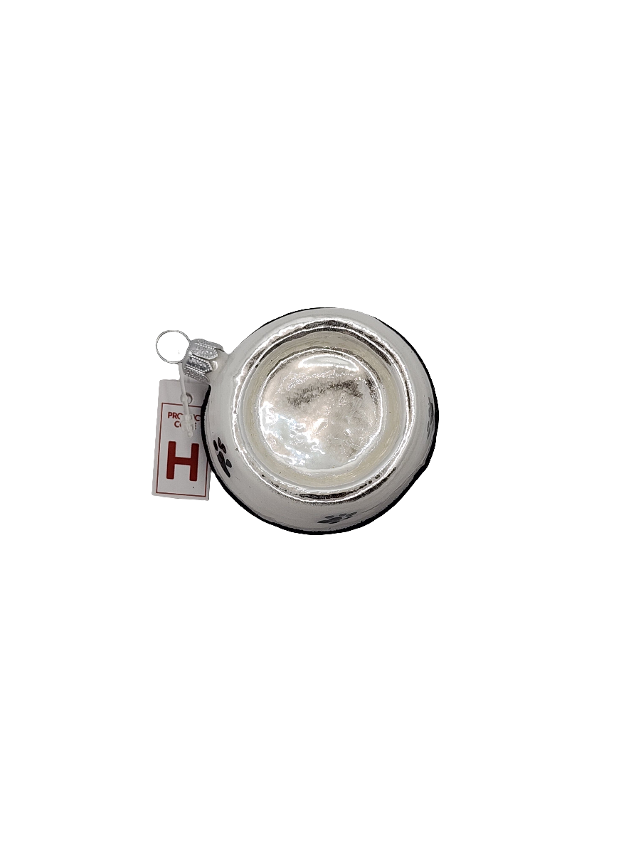 European Glass Christmas ornament of a Dog bowl (H)
