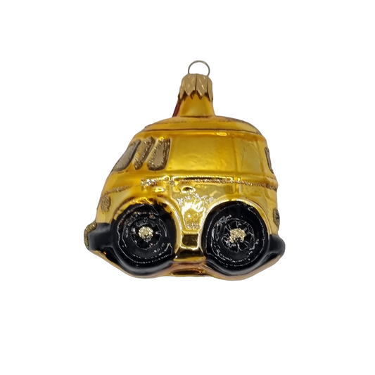 European Glass Christmas ornament of a Cars | Tall Golden Van (E)