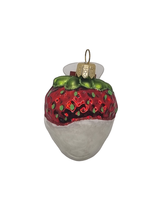 European Glass Christmas ornament of a Chocolate Dipped Strawberry (I)