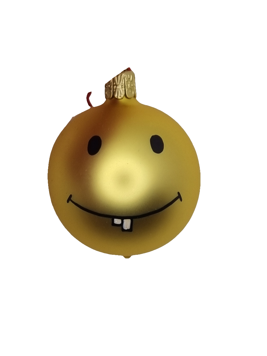 Christbaumkugel | Gelbes Happy Face (C)