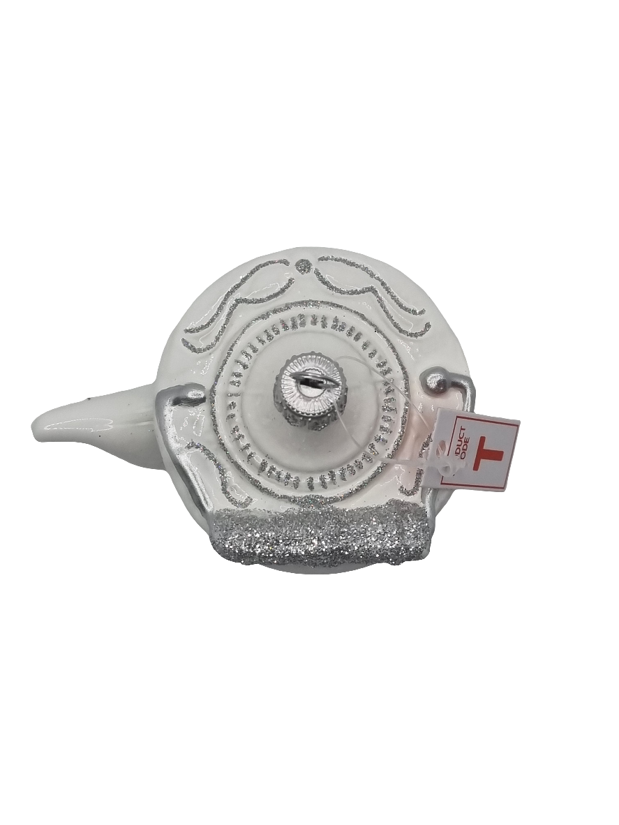 European Glass Christmas ornament of a Teapot (T)