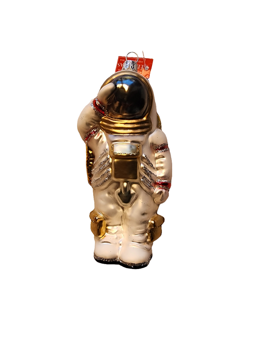European Glass Christmas ornament of a Astronaut (W)