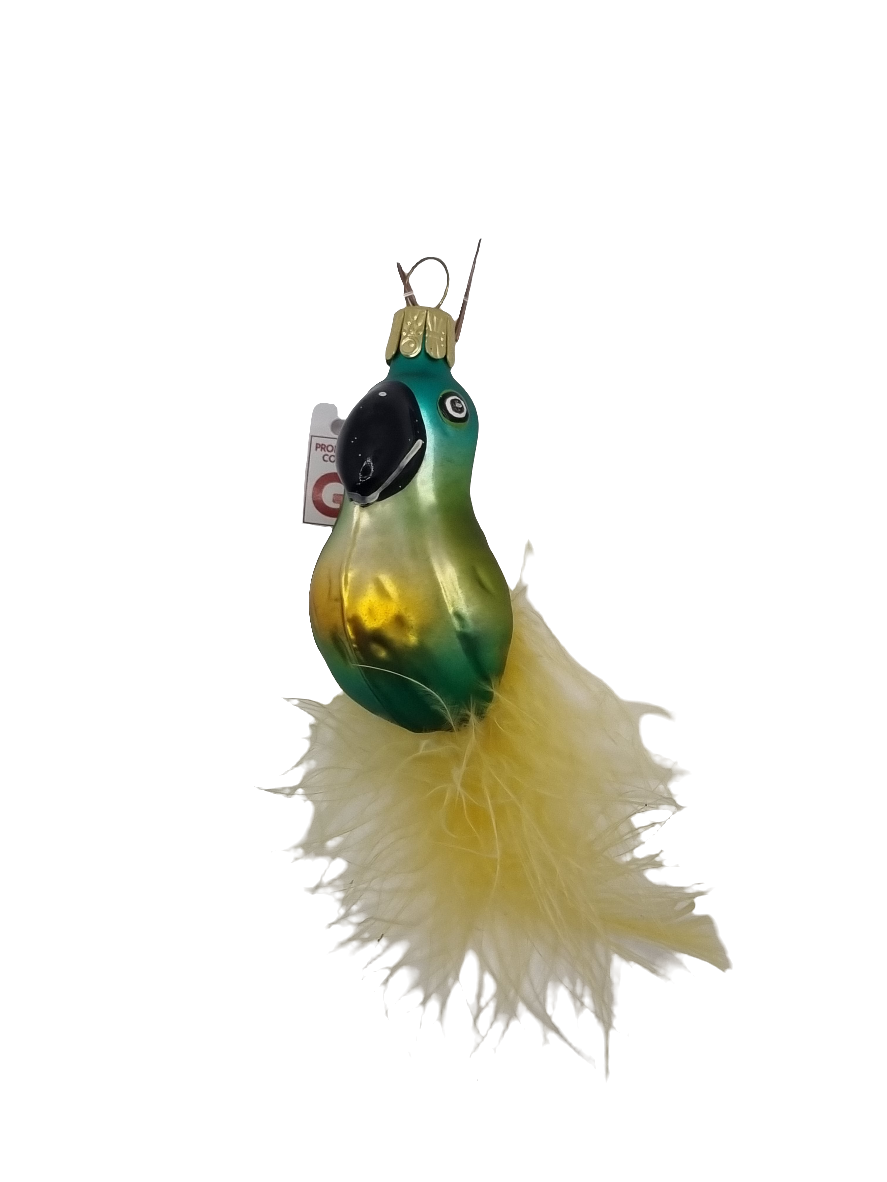 European Glass Christmas ornament of a Toucan small with tail (G)