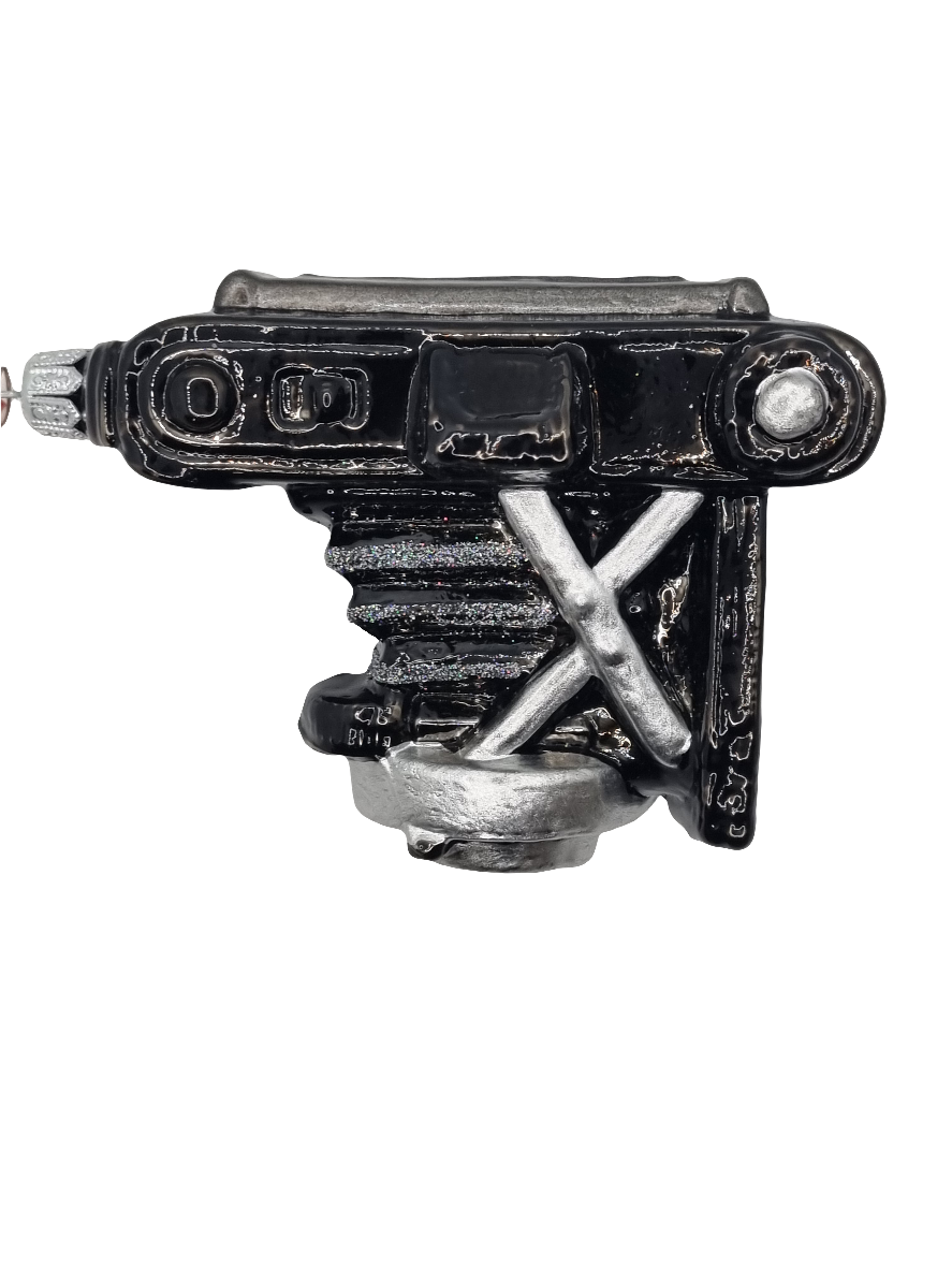 European Glass Christmas ornament of a Camera large (T)