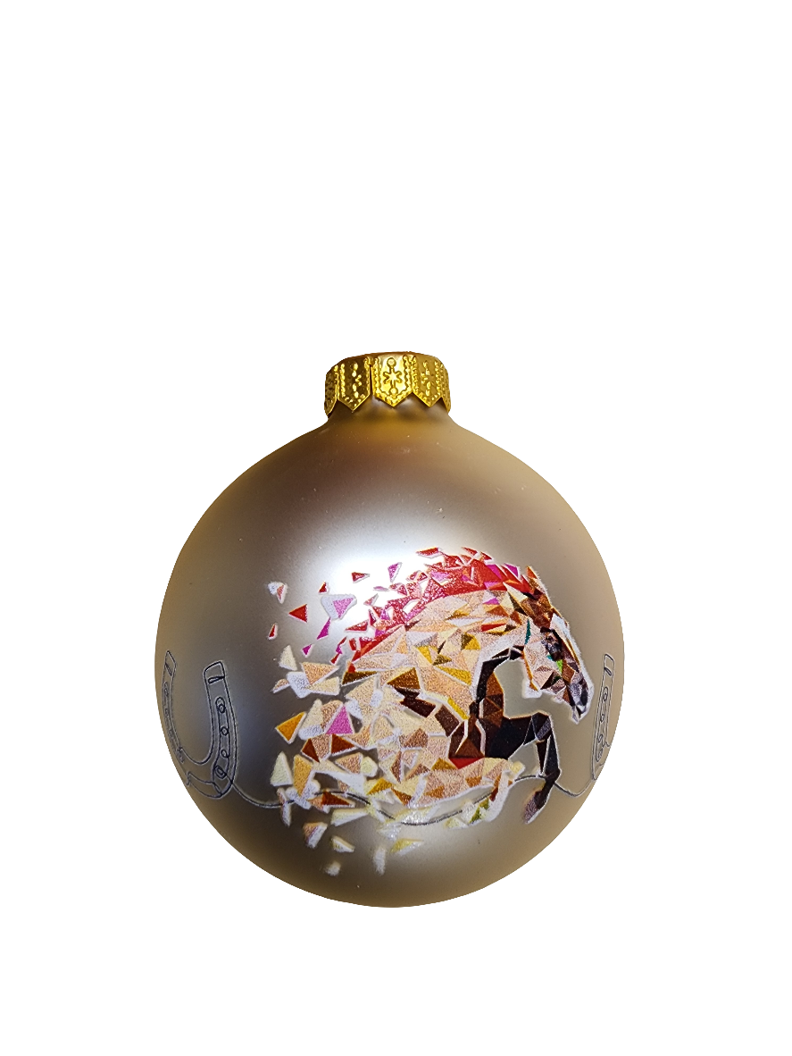 European Glass Christmas ornament of a Bauble | Melbourne Cup Horse Race (I)