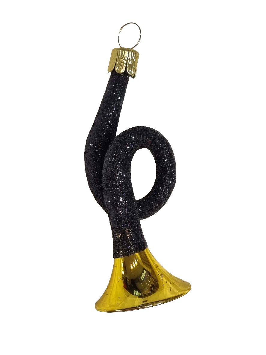 European Glass Christmas ornament of a Trumpet (K)