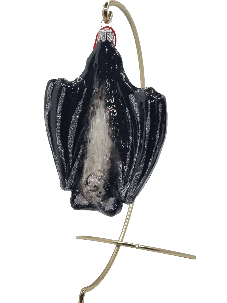 European Glass Christmas ornament of a Bat (U)