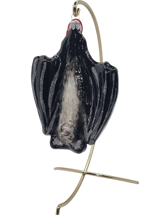 European Glass Christmas ornament of a Bat (U)