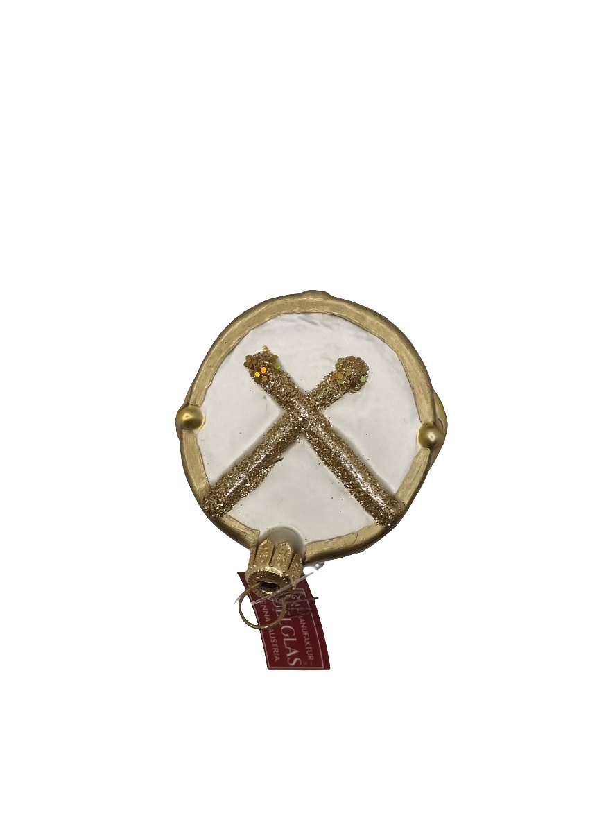 European Glass Christmas ornament of a Drum (P)
