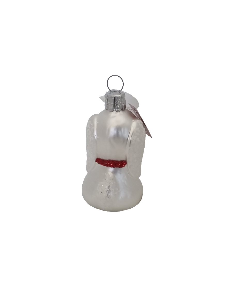 European Glass Christmas ornament of a Dog Sparkle Collar (D)