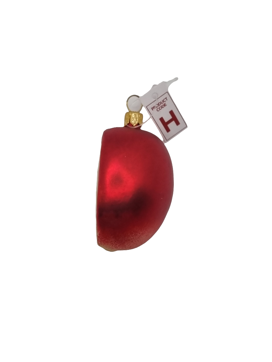 European Glass Christmas ornament of a Apple quarter (H)