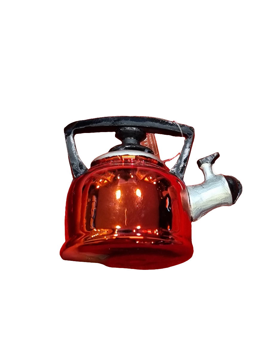 European Glass Christmas ornament of a Kettle (G)
