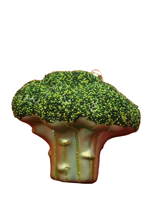 European Glass Christmas ornament of a Broccoli (P)