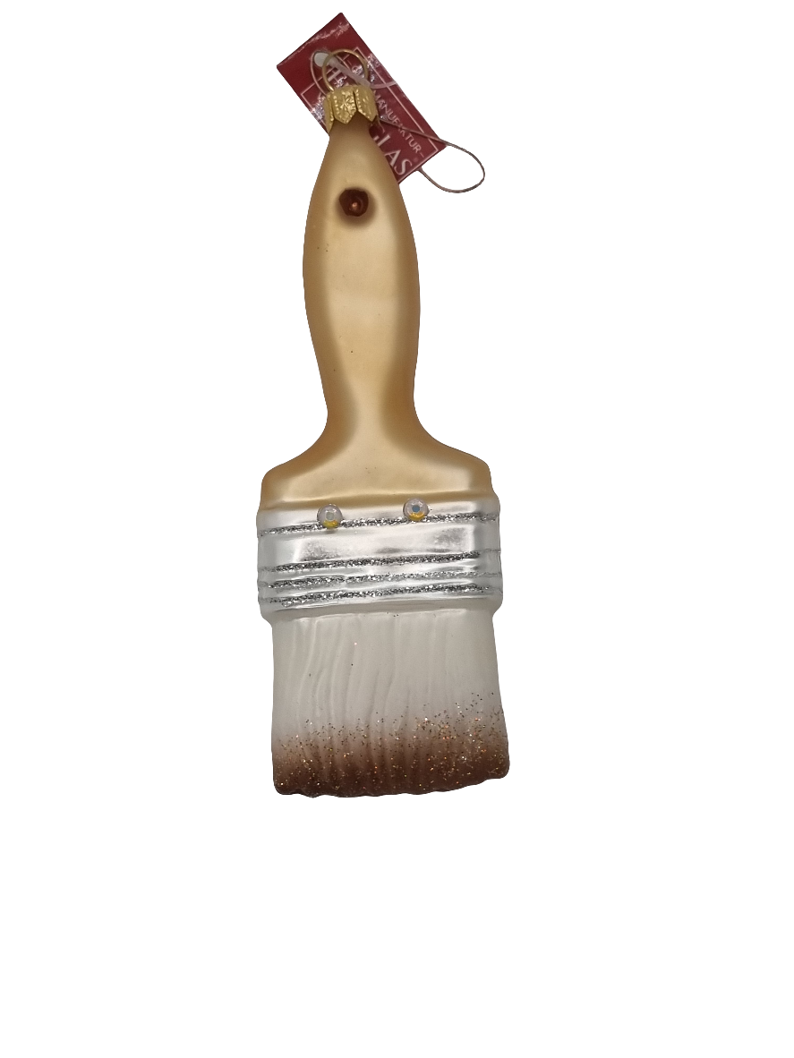 European Glass Christmas ornament of a Paintbrush (Q)