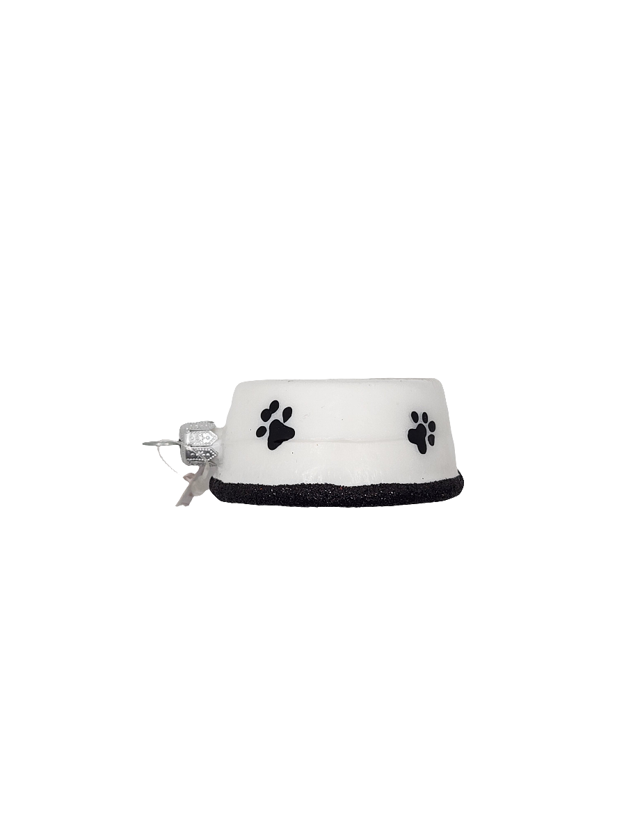 European Glass Christmas ornament of a Dog bowl (H)