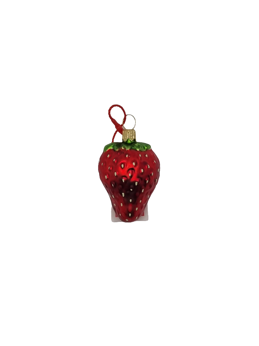 European Glass Christmas ornament of a Strawberry half detailed (F)