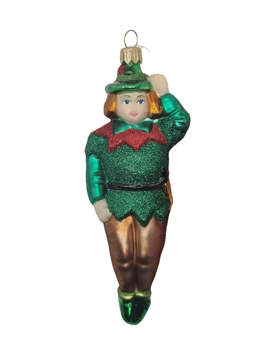 European Glass Christmas ornament of a Leprechaun (T)