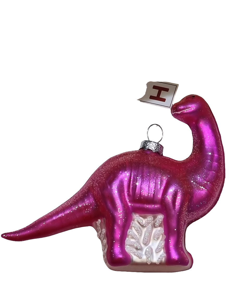 European Glass Christmas ornament of a Dinosaur (H)