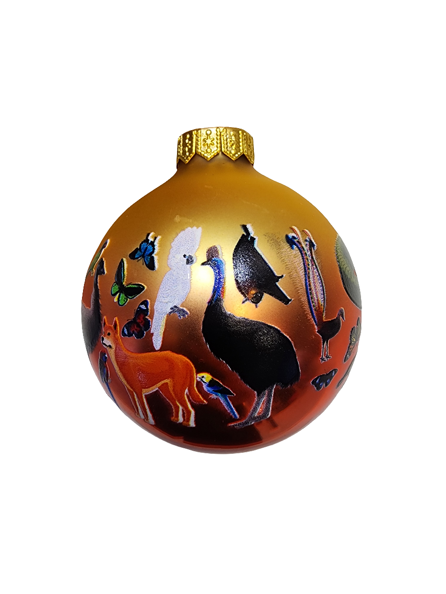 European Glass Christmas ornament of a Bauble | Australian Animals (I)