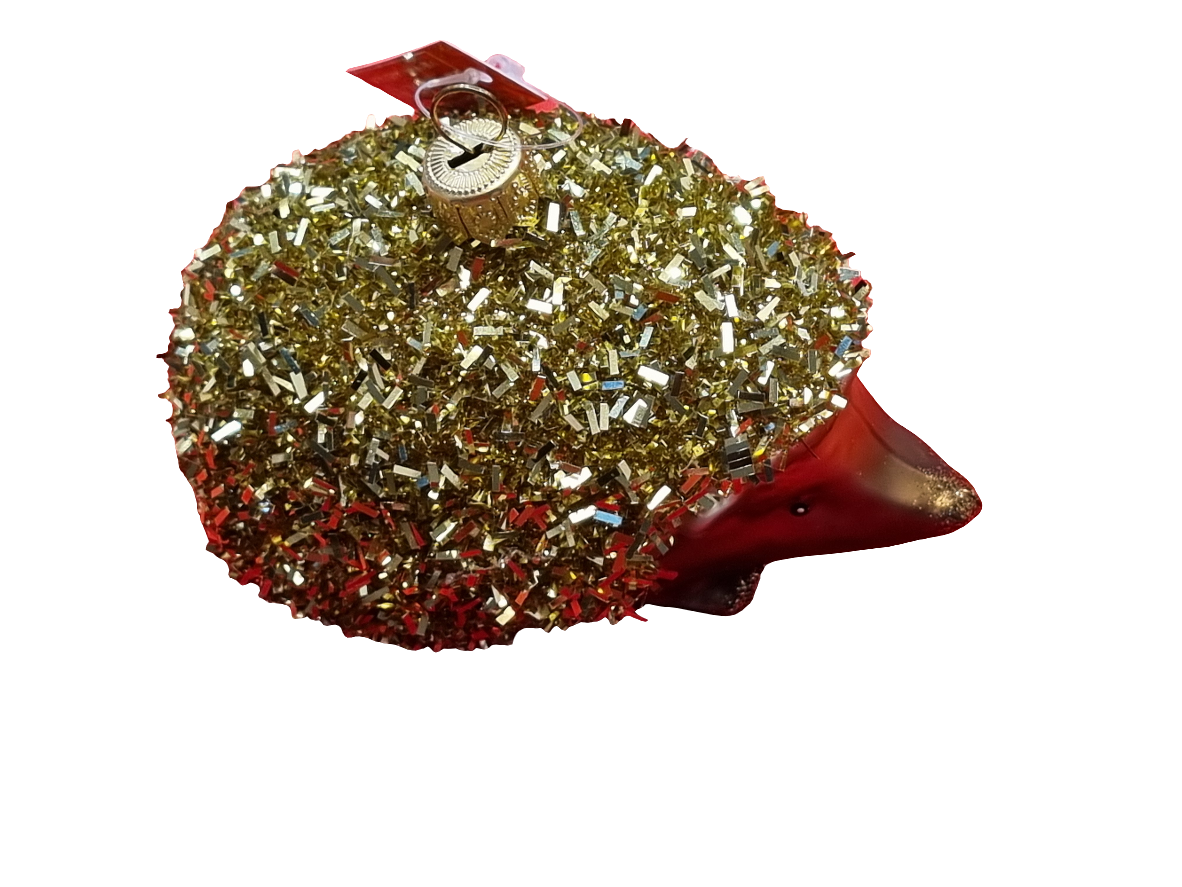 European Glass Christmas ornament of a Echidna / Porcupine / Hedgehog (T)