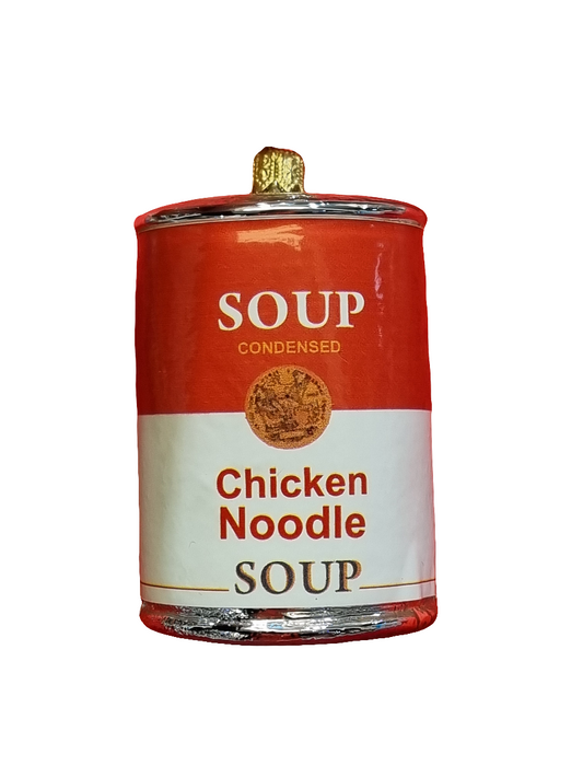 European Glass Christmas ornament of a Chicken Noodle Soup (J)