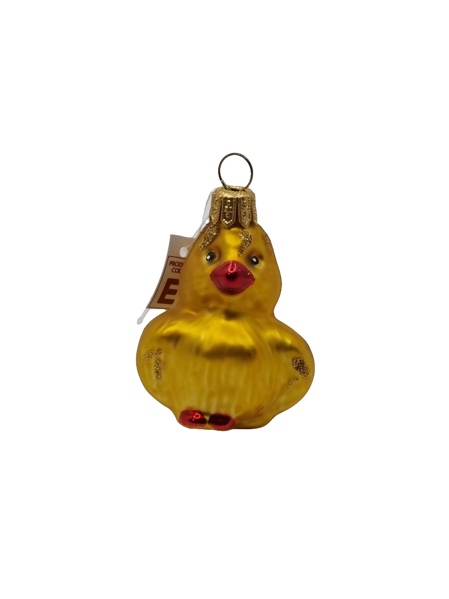 European Glass Christmas ornament of a Chick small yellow (E)